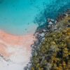 オーストラリアの美しい海岸線を上空から撮影した風景