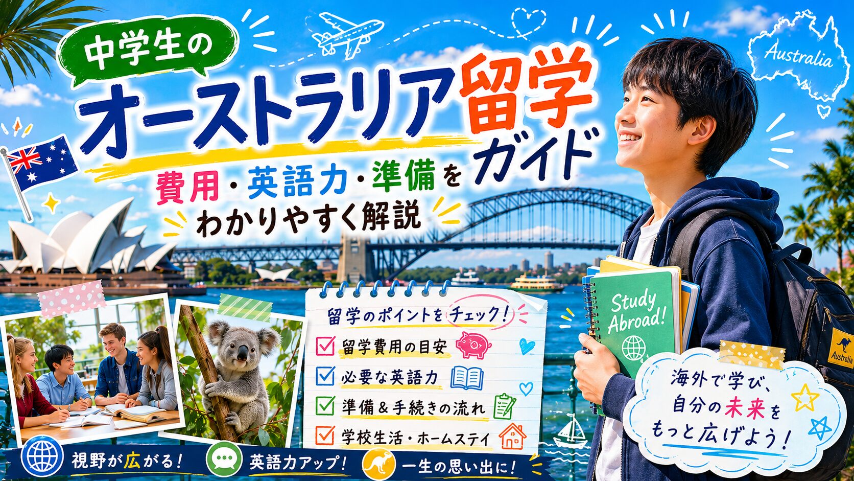 中学生のオーストラリア留学に必要な費用や英語力、準備をわかりやすく解説するガイド