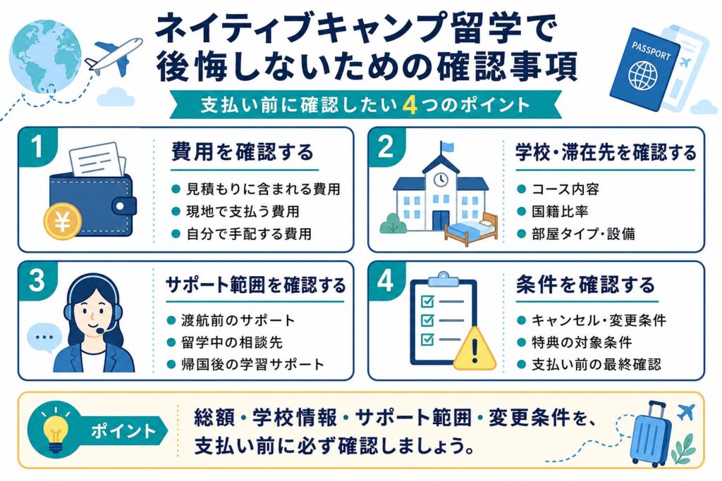 ネイティブキャンプ留学で後悔しないための確認事項