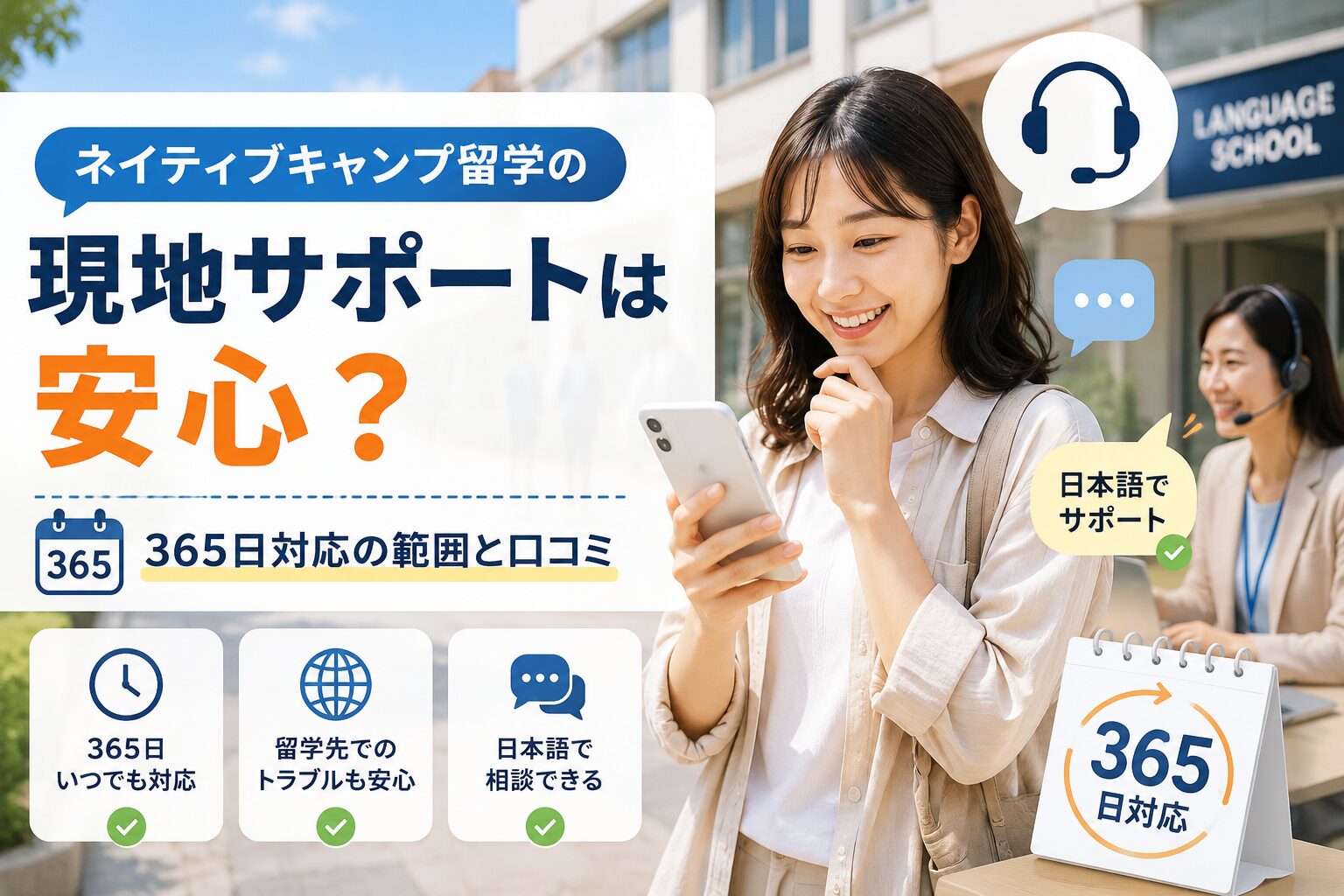 ネイティブキャンプ留学の現地サポートと365日サポート体制