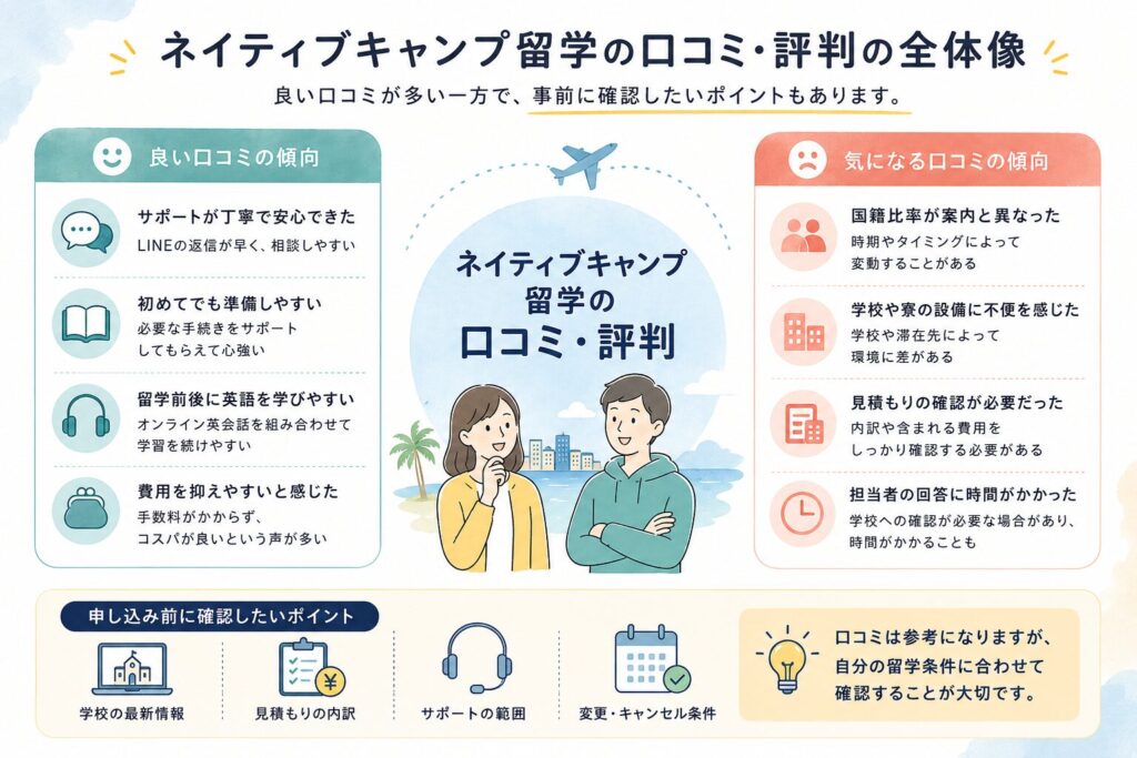 ネイティブキャンプ留学の口コミと評判の全体像
