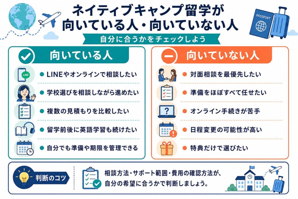 ネイティブキャンプ留学が向いている人・向いていない人