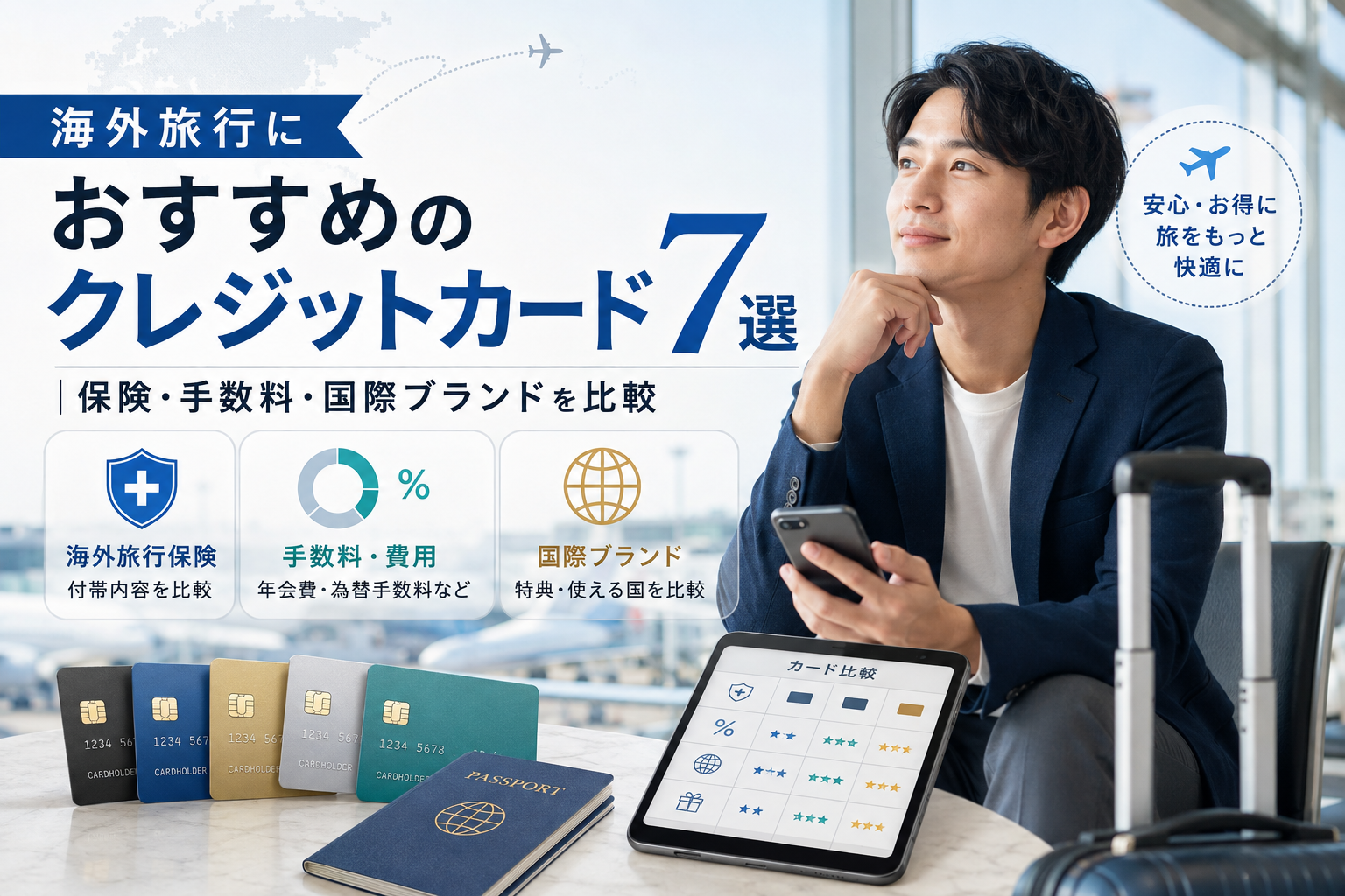 海外旅行におすすめのクレジットカード7選を保険・手数料・国際ブランドで比較した画像