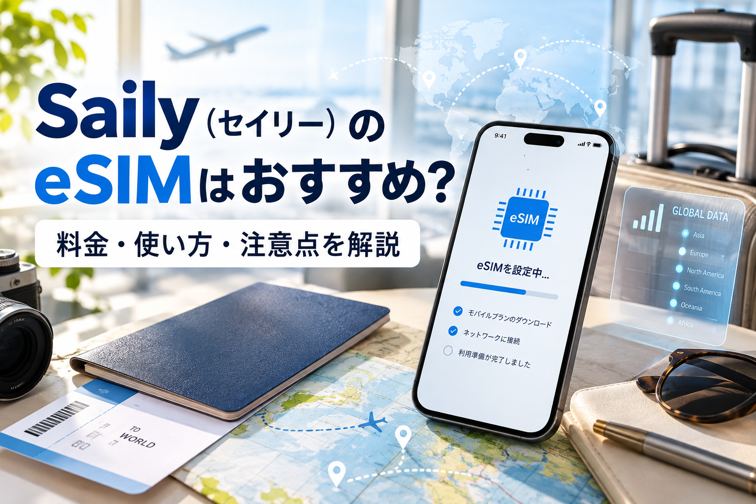 Saily（セイリー）のeSIMはおすすめ？料金・使い方・注意点を解説する記事のアイキャッチ画像